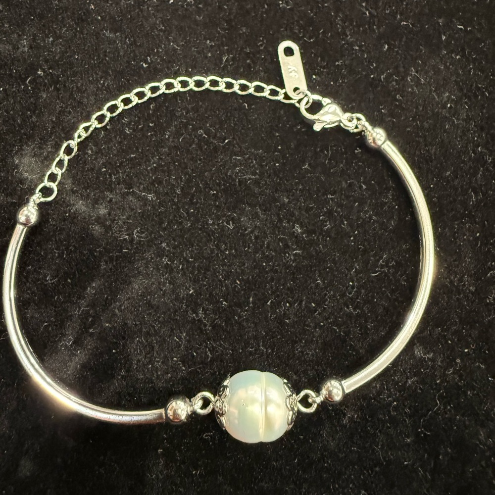 18K White Gild Plated Pearl Bracelet
